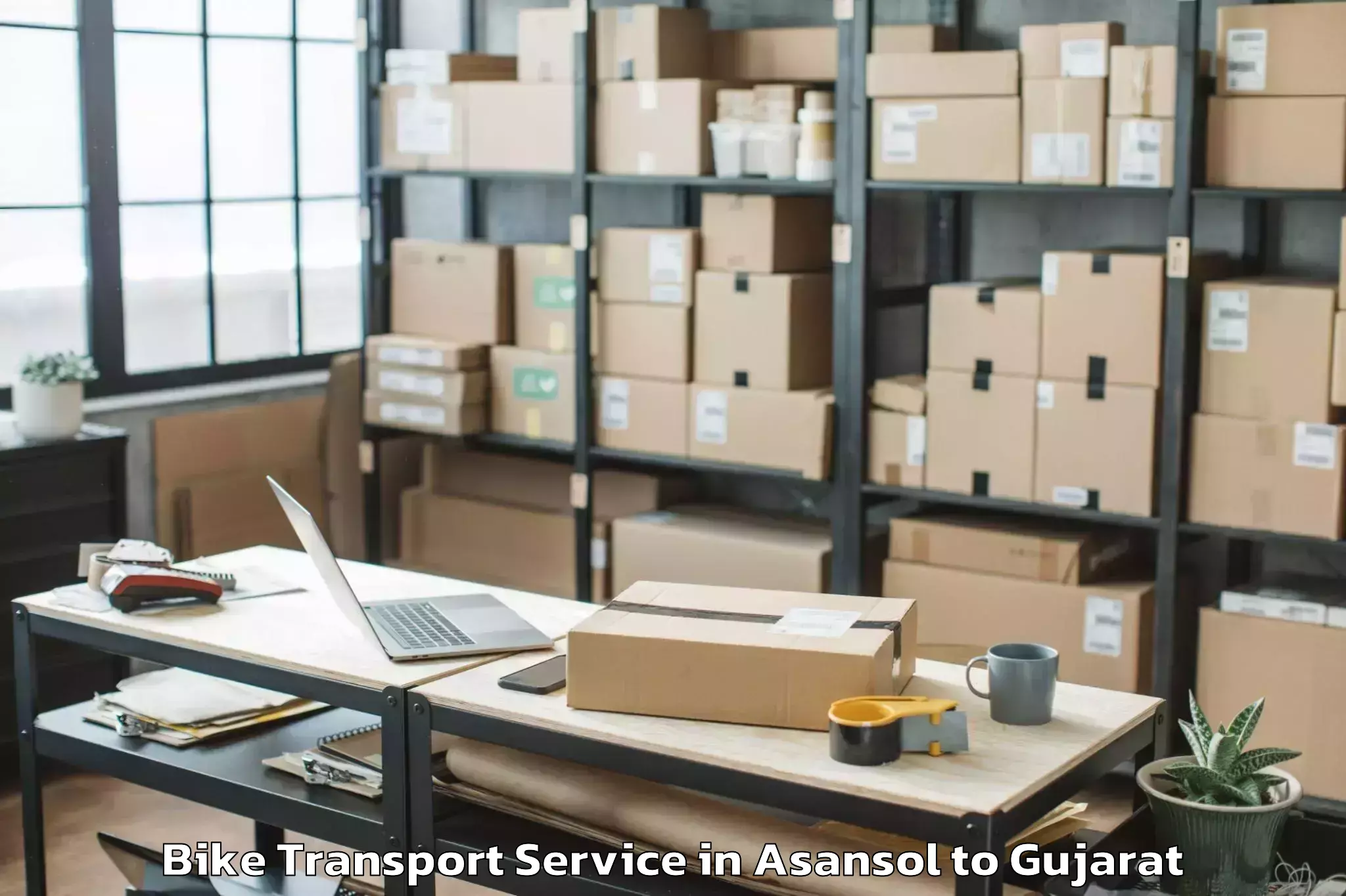 Leading Asansol to Mangrol Bike Transport Provider